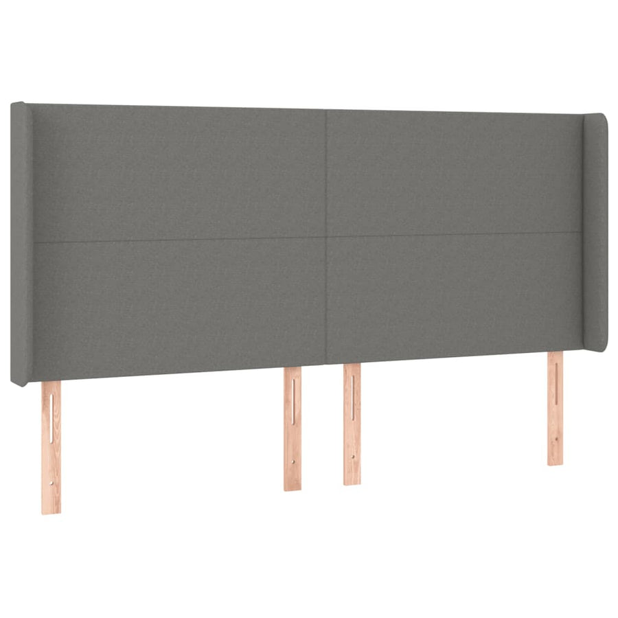 Boxspring Met Matras En Led Stof Donkergrijs 200 x 200 cm Effen ontwerp