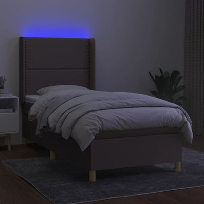Boxspring met matras en LED stof taupe 90x190 cm 90 x 190 cm Taupe