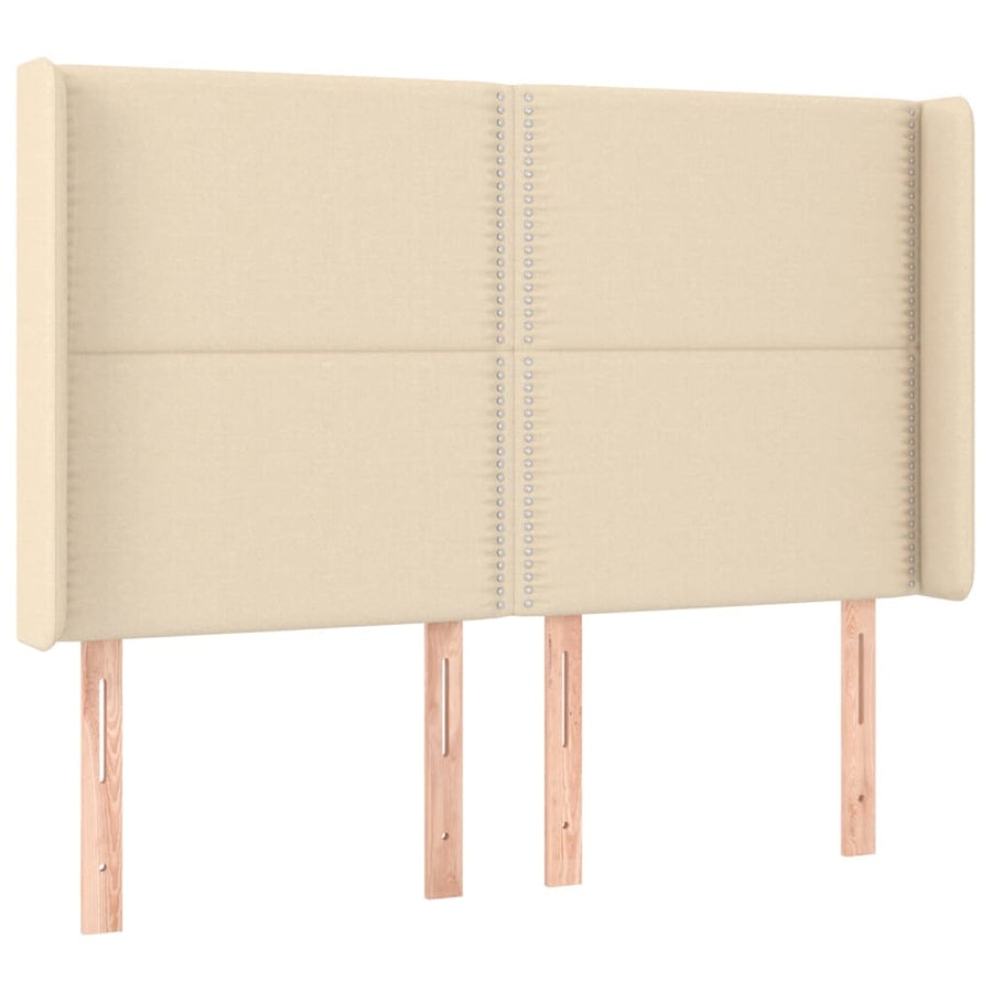 Boxspring met matras en LED stof crèmekleurig 140x190 cm 140 x 190 cm Crème