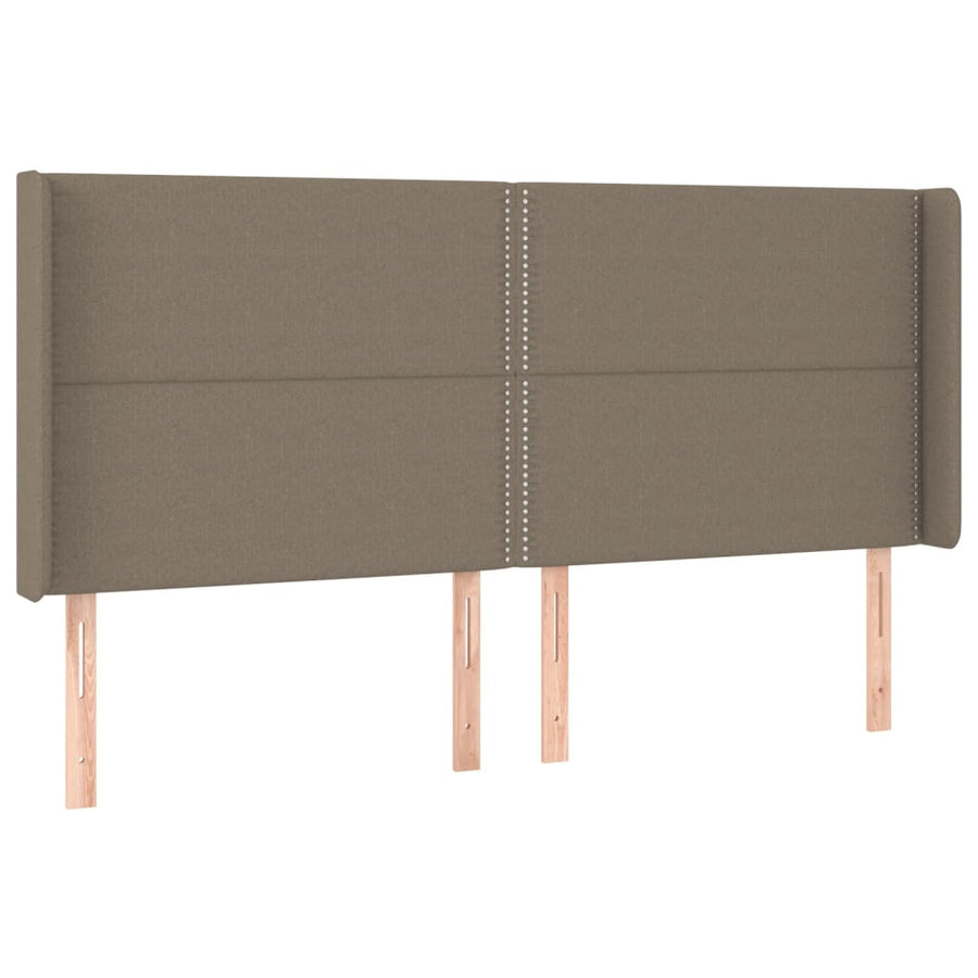 Boxspring Met Matras En Led Stof Taupe 180 x 200 cm Effen met spijkers