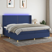 Boxspring met matras en LED 200x200 cm blauw