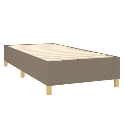 Boxspring Met Matras En Led Stof Taupe 80 x 200 cm Blok met vierkanten