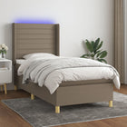 Boxspring met matras en LED stof taupe 90x190 cm 90 x 190 cm Taupe