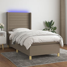 Boxspring met matras en LED stof taupe 80x200 cm 90 x 200 cm Taupe