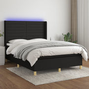 Boxspring 140x190 cm zwart met matras en LED