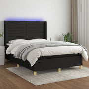 Boxspring met matras en LED 140x200 cm zwart