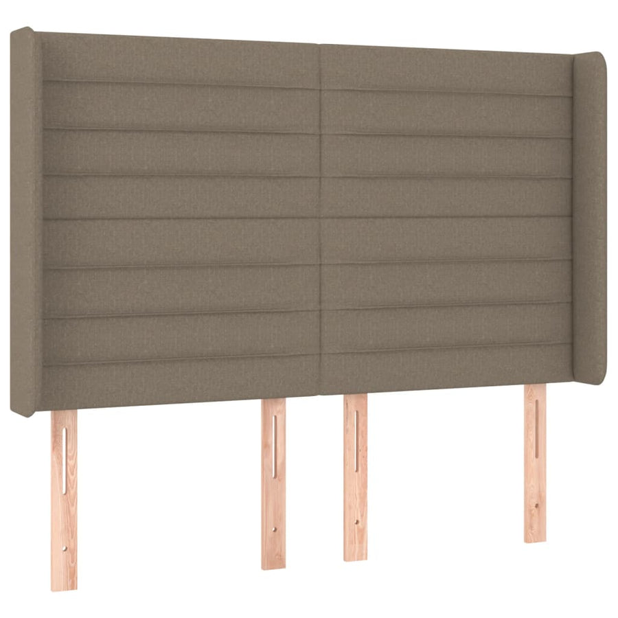 Boxspring met matras en LED stof taupe 140x200 cm 140 x 200 cm Taupe