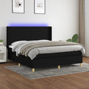 Boxspring met matras en LED 160x200 cm zwart