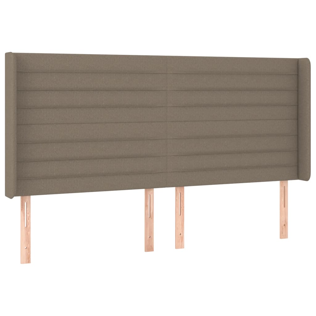 Boxspring Met Matras En Led Stof Taupe 180 x 200 cm Horizontale strepen