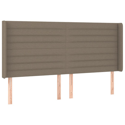 Boxspring Met Matras En Led Stof Taupe 180 x 200 cm Horizontale strepen