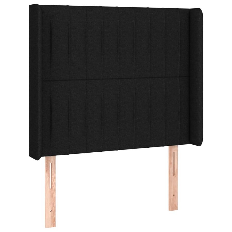 Boxspring Met Matras En Led Stof Zwart 80 x 200 cm Verticale strepen