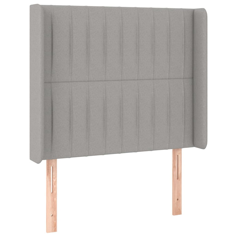 Boxspring Met Matras En Led Stof Lichtgrijs 90 x 190 cm Verticale strepen
