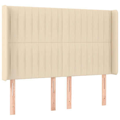 Boxspring Met Matras En Led Stof Kleurig Crème 140 x 200 cm Verticale strepen