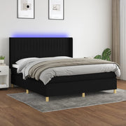 Boxspring met matras en LED 180x200 cm zwart