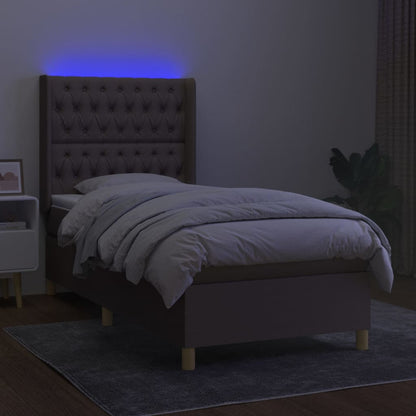 Boxspring Met Matras En Led Stof Taupe 80 x 200 cm Getuft ontwerp