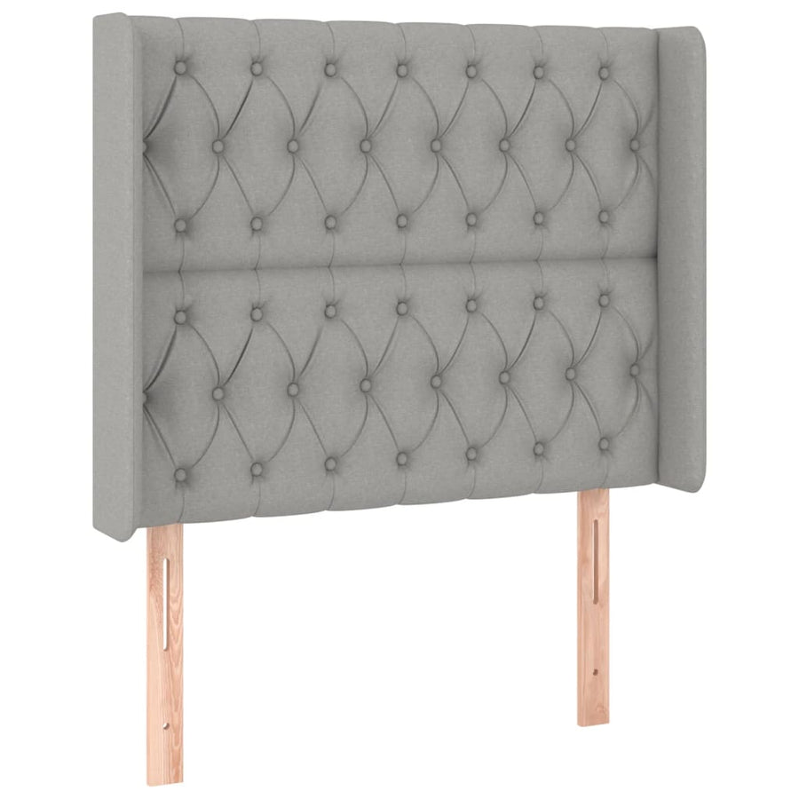 Boxspring Met Matras En Led Stof Lichtgrijs 90 x 190 cm Getuft ontwerp