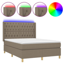 Boxspring Met Matras En Led Stof Taupe 140 x 190 cm Getuft ontwerp