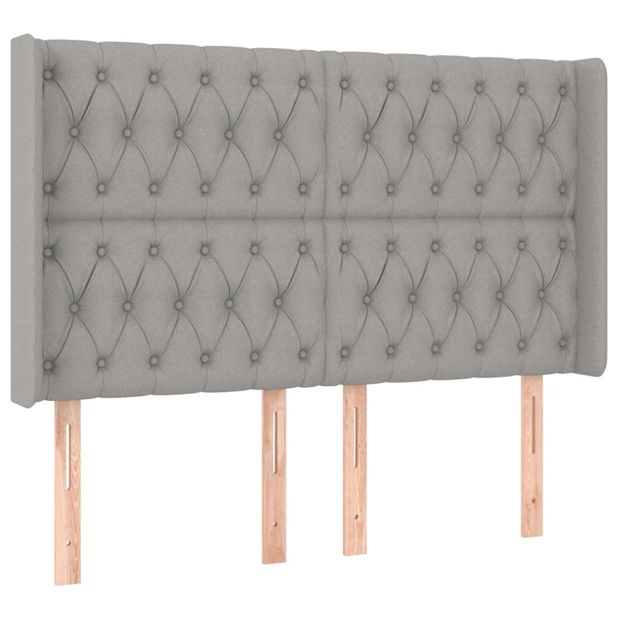 Boxspring Met Matras En Led Stof Lichtgrijs 140 x 200 cm Getuft ontwerp