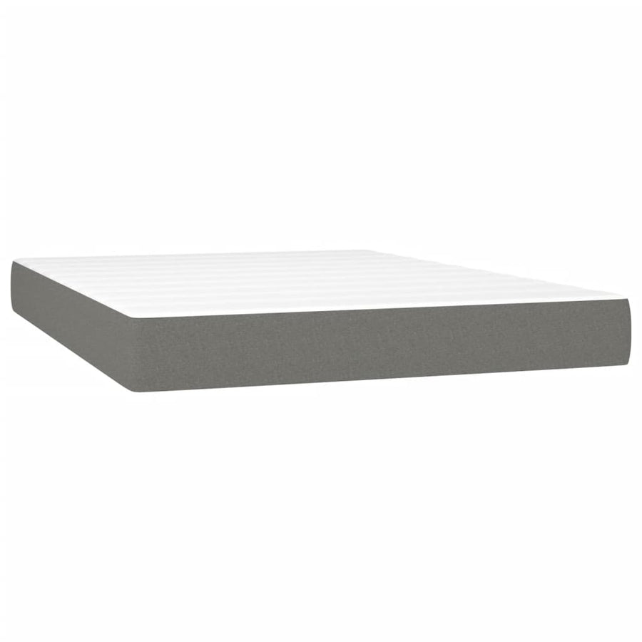 Boxspring Met Matras En Led Stof Donkergrijs 140 x 200 cm Getuft ontwerp