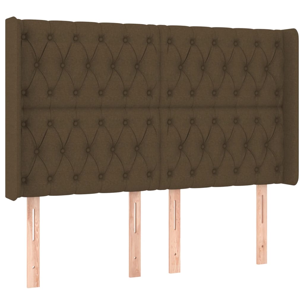 Boxspring Met Matras En Led Stof Donkerbruin 160 x 200 cm Getuft ontwerp