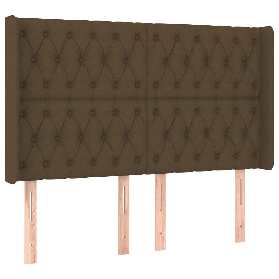Boxspring Met Matras En Led Stof Donkerbruin 160 x 200 cm Getuft ontwerp