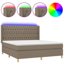 Boxspring Met Matras En Led Stof Taupe 160 x 200 cm Getuft ontwerp