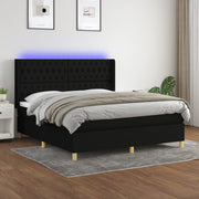 Boxspring 180x200 cm zwart met matras en LED