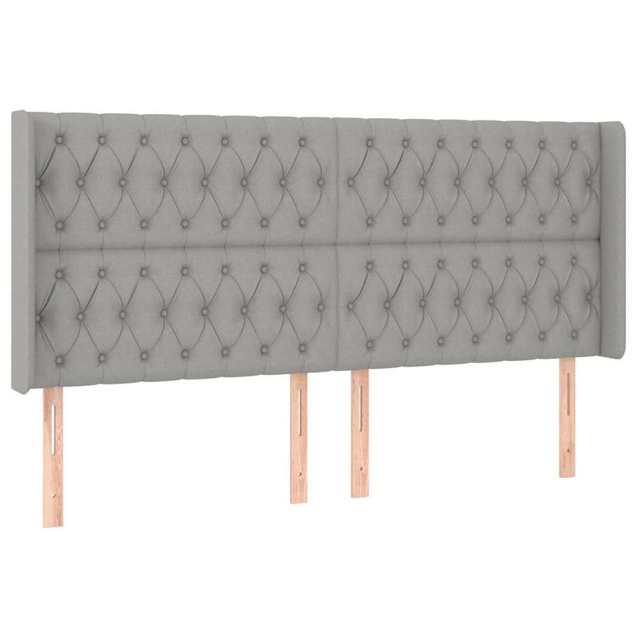 Boxspring Met Matras En Led Stof Lichtgrijs 200 x 200 cm Getuft ontwerp