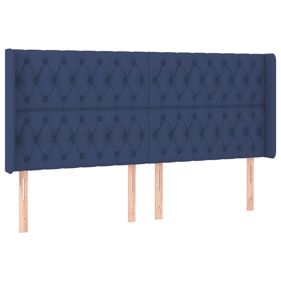 Boxspring Met Matras En Led Stof Blauw 200 x 200 cm Getuft ontwerp