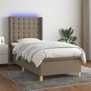 Boxspring 80x200 cm taupe met matras en LED