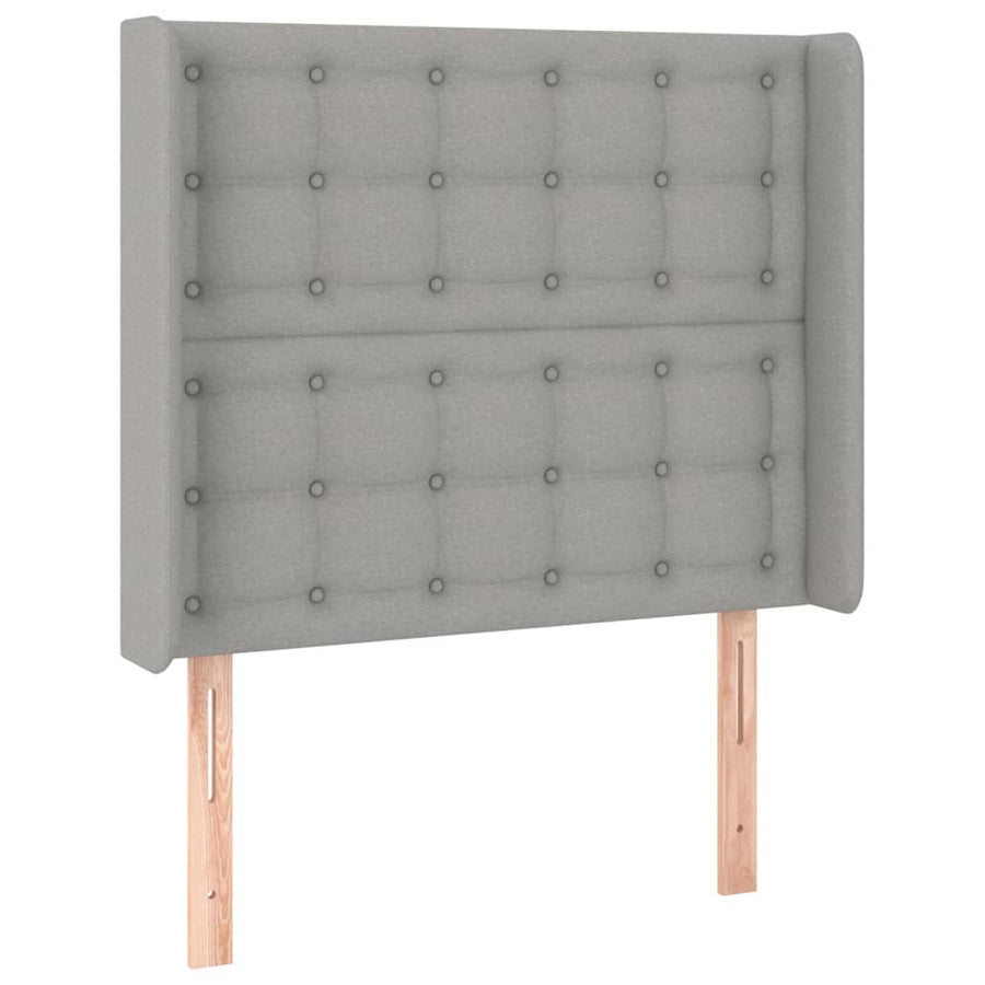 Boxspring Met Matras En Led Stof Lichtgrijs 100 x 200 cm Knopen