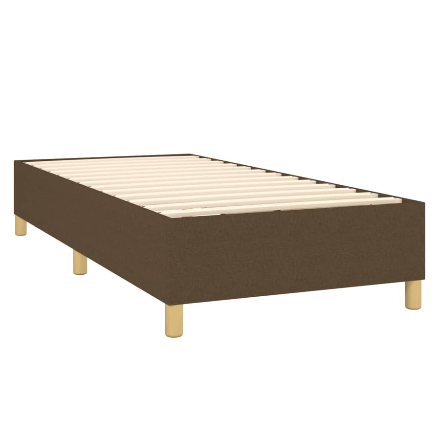 Boxspring Met Matras En Led Stof Donkerbruin 100X200 Cm Donkerbruin 100 x 200 cm Knopen