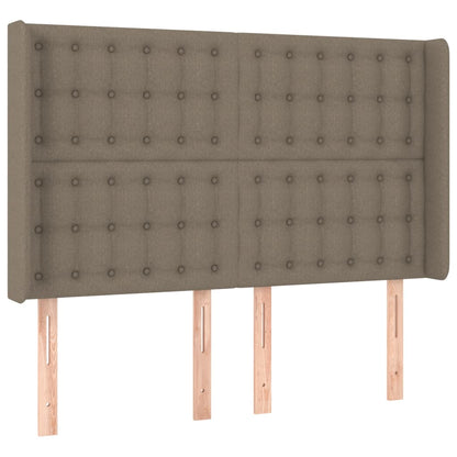 Boxspring Met Matras En Led Stof Taupe 140 x 200 cm Knopen