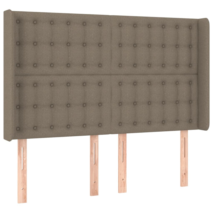 Boxspring Met Matras En Led Stof Taupe 140 x 200 cm Knopen