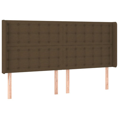 Boxspring Met Matras En Led Stof Donkerbruin 160 x 200 cm Knopen