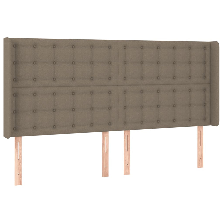 Boxspring Met Matras En Led Stof Taupe 180X200 Cm 180 x 200 cm Knopen