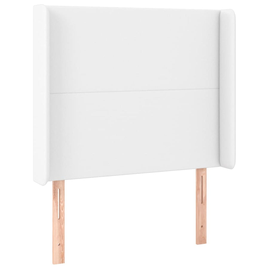 Boxspring Met Matras En Led Kunstleer Wit 80 x 200 cm Effen ontwerp