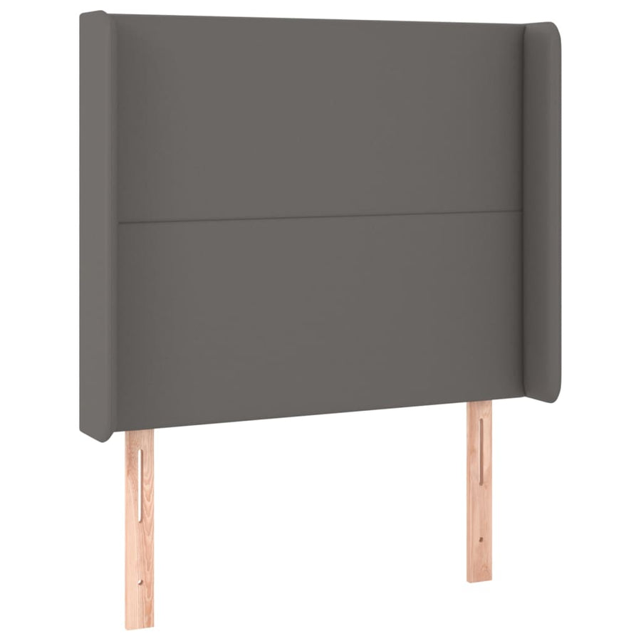 Boxspring Met Matras En Led Kunstleer Grijs 90 x 190 cm Effen ontwerp