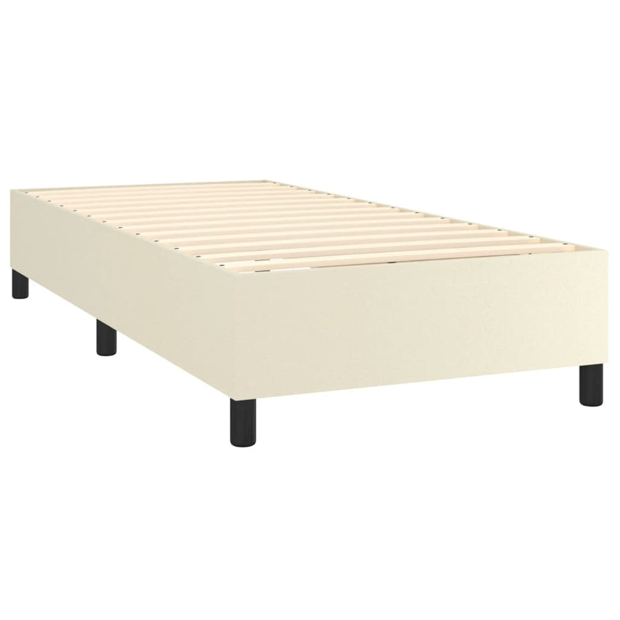 Boxspring Met Matras En Led Kunstleer Kleurig 100 x 200 cm Crème