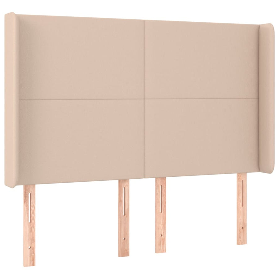 Boxspring Met Matras En Led Kunstleer Kleur 140X200Cm Cappuccino 140 x 200 cm Effen ontwerp