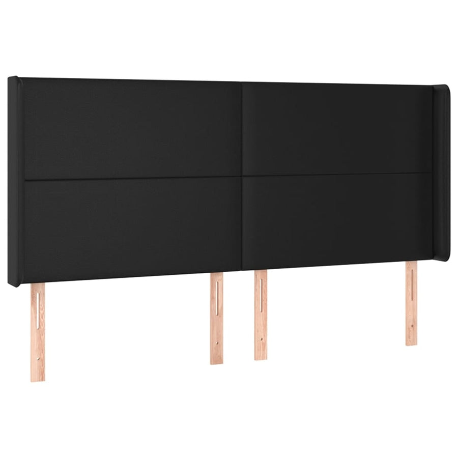 Boxspring Met Matras En Led Kunstleer Zwart 160 x 200 cm Effen ontwerp