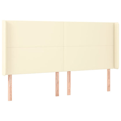 Boxspring met matras en LED kunstleer crèmekleurig 160x200 cm