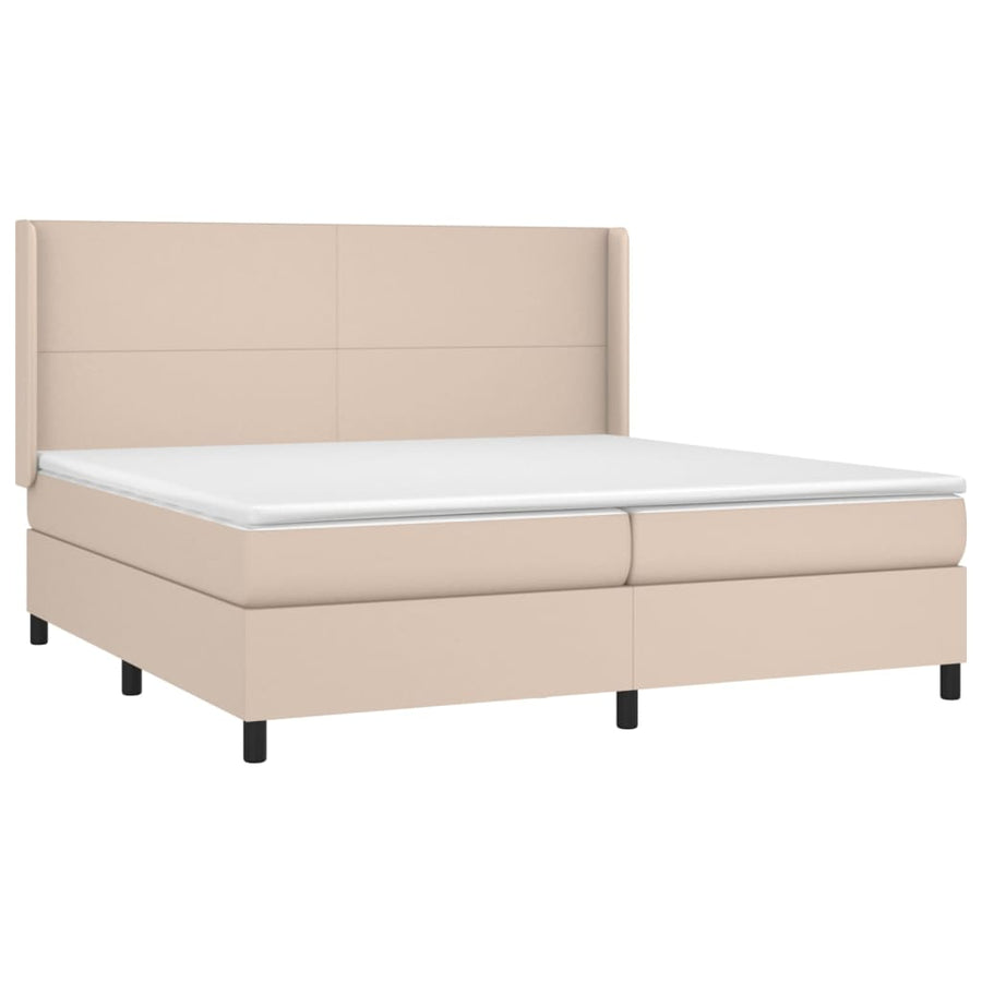 Boxspring Met Matras En Led Kunstleer Kleur 200X200Cm 200 x 200 cm