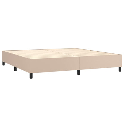 Boxspring Met Matras En Led Kunstleer Kleur 200X200Cm 200 x 200 cm