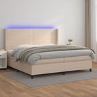 Boxspring met matras en led 200x200 cm bruin