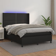 Boxspring met matras 140x200 cm kunstleer zwart