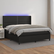 Boxspring 180x200 cm zwart met matras en LED