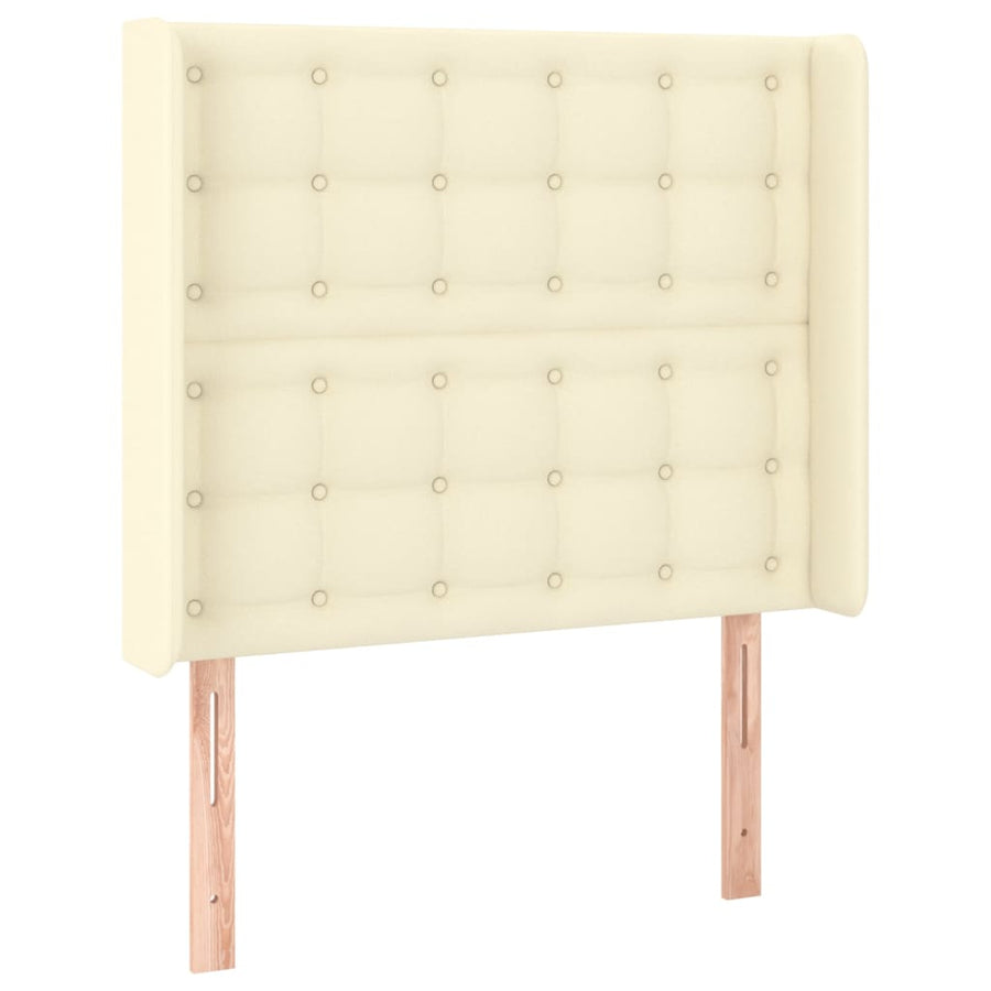Boxspring Met Matras En Led Kunstleer Crèmekleurig 90X190 Cm 90 x 190 cm