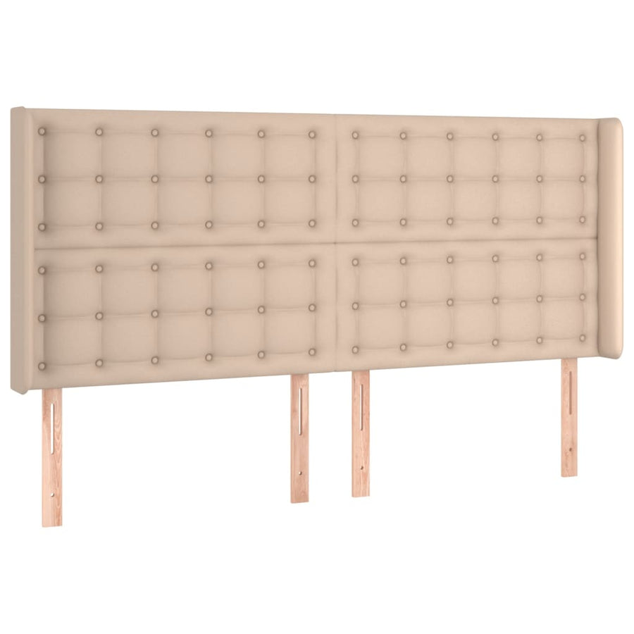 Boxspring Met Matras En Led Kunstleer Kleur 160X200Cm Cappuccino 160 x 200 cm Knopen