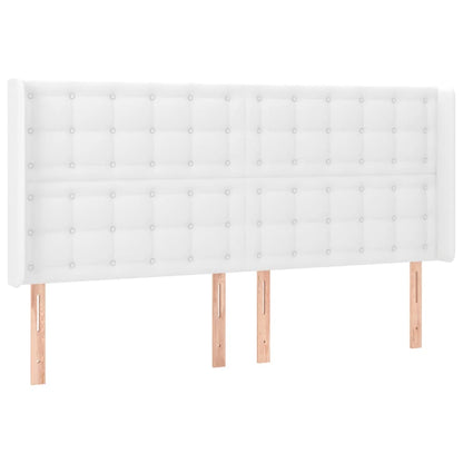 Boxspring Met Matras En Led Kunstleer Wit 200 x 200 cm Knopen